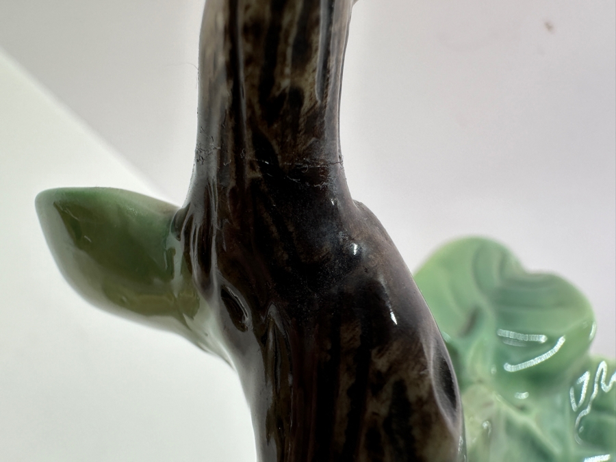 Franz Collection Jungle Beauties Safari Leopard Porcelain Vase (Top Of One Of The Tree Branches Has Been Repaired - See Photos) 14H Retails $1,180 [Photo 17]