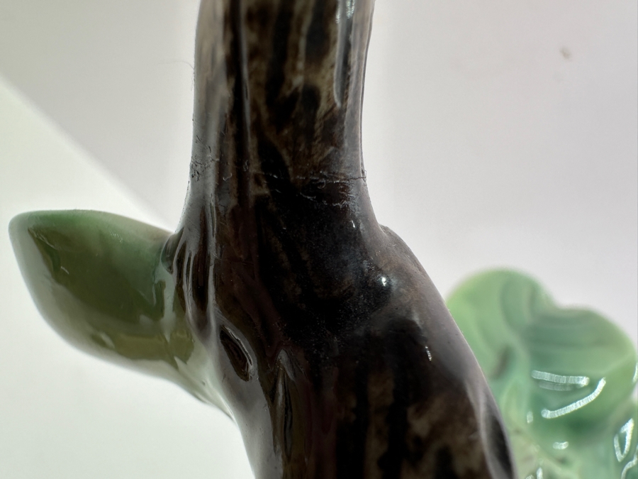 Franz Collection Jungle Beauties Safari Leopard Porcelain Vase (Top Of One Of The Tree Branches Has Been Repaired - See Photos) 14H Retails $1,180 [Photo 18]