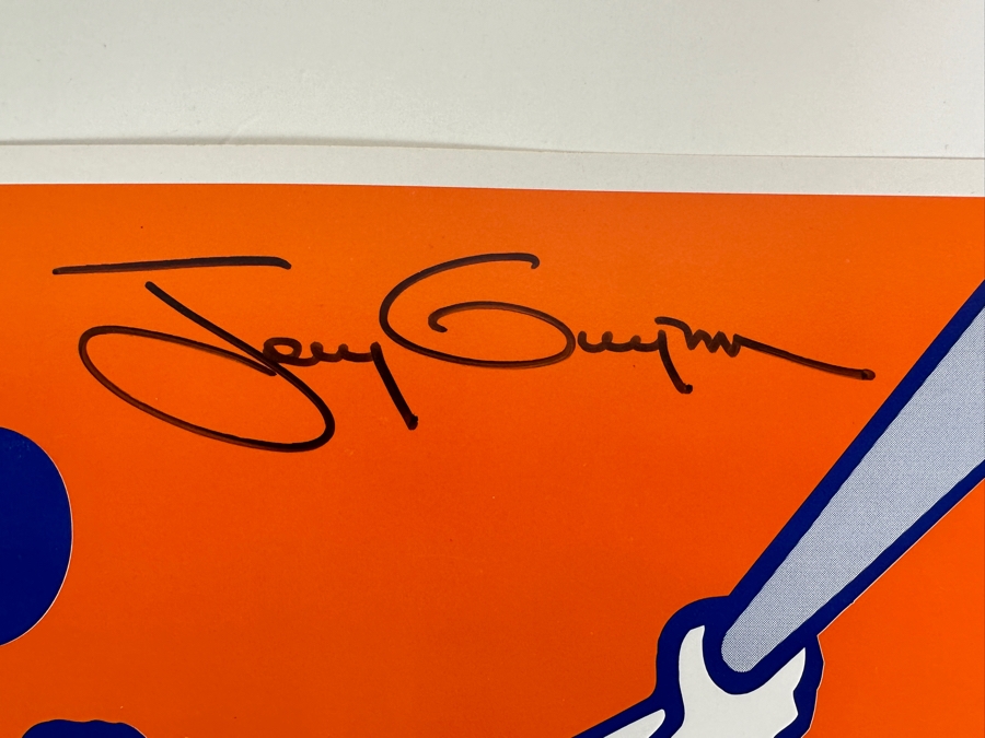 Tony Gwynn & Ken Caminiti Autographed Keep The Faith Padres Sign The San Diego Union Tribune With Jack In The Box Ad On Back 1996 14 X 10 [Photo 2]