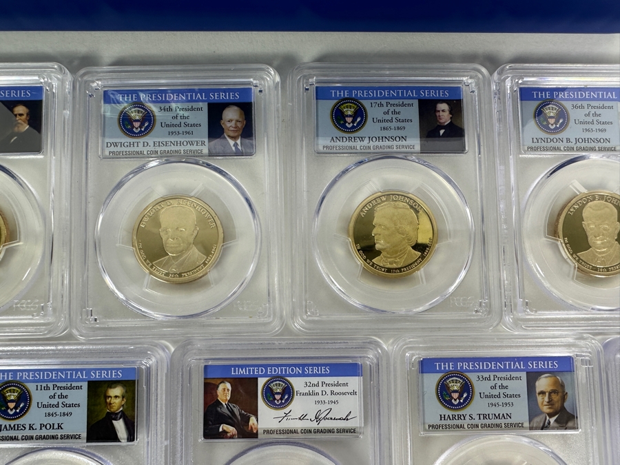PCGS Box With 20 Different PCGS High Grade Presidential Proof Dollars  [Photo 3]