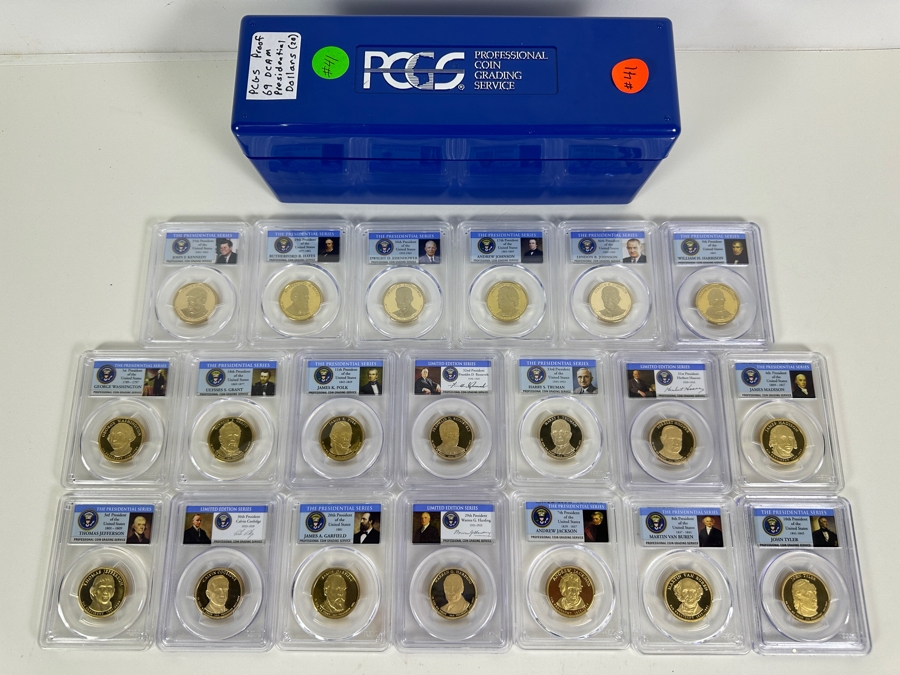 PCGS Box With 20 Different PCGS High Grade Presidential Proof Dollars  [Photo 14]
