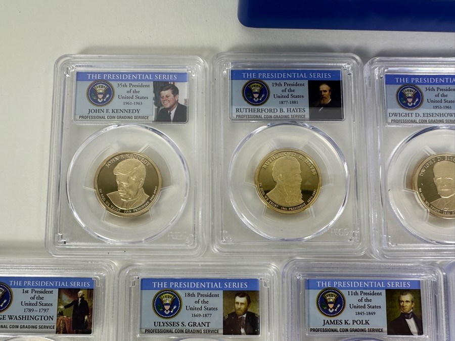 PCGS Box With 20 Different PCGS High Grade Presidential Proof Dollars  [Photo 2]