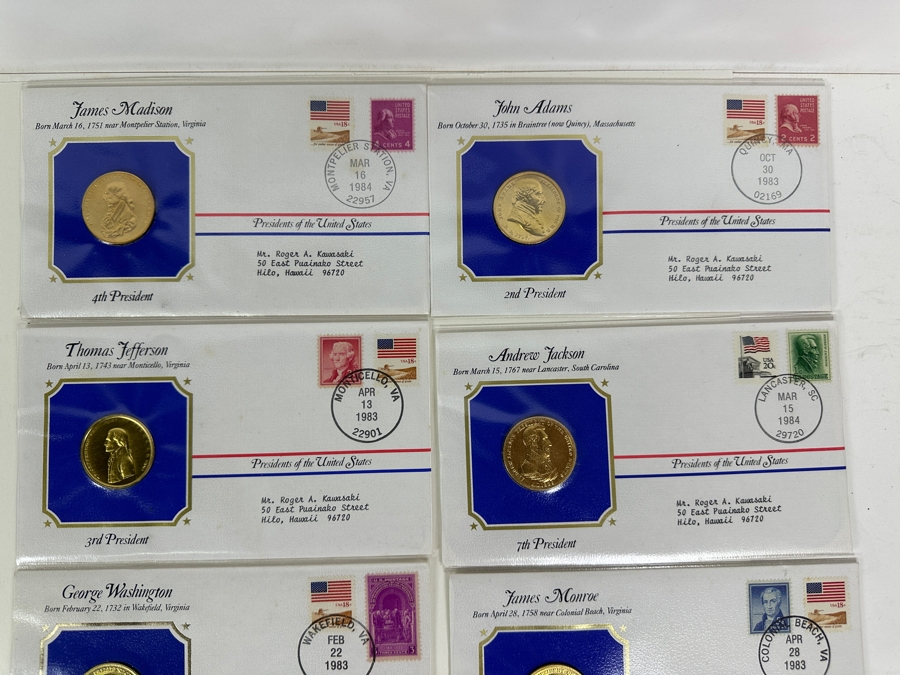 Collection Of First Day Covers Stamps: Clemente, Nolan Ryan 23k Gold, Space Shuttle, Cabrillo, Presidents & Others  [Photo 9]