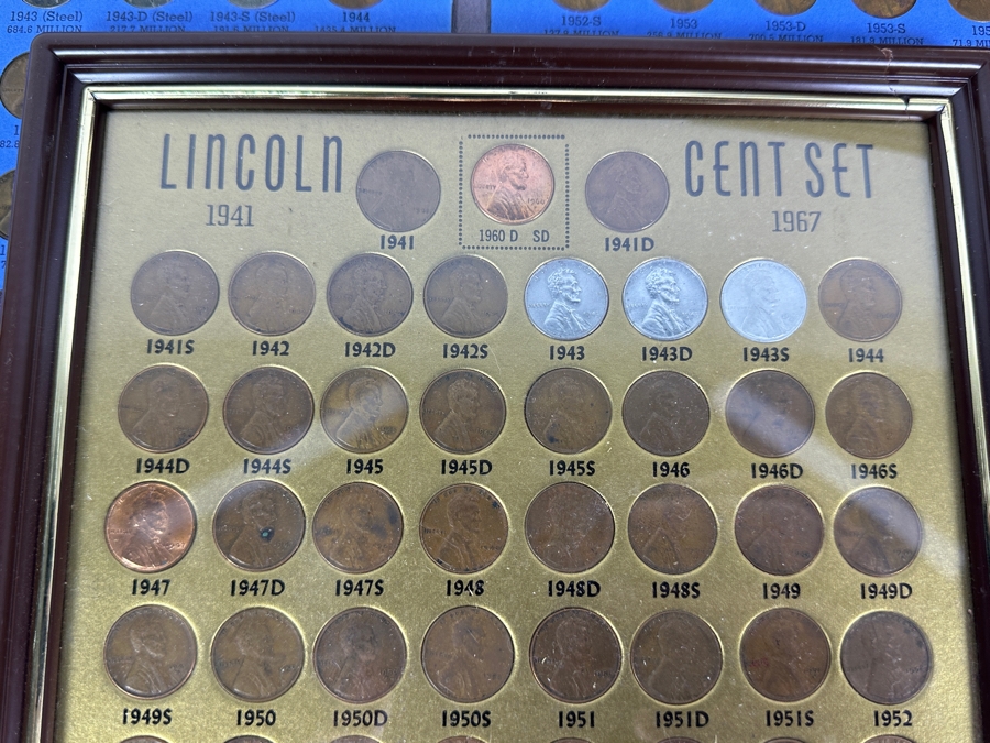 Lincoln Penny Collection: Two Framed Sets And Three Lincoln Head Cent Collection Books [Photo 3]