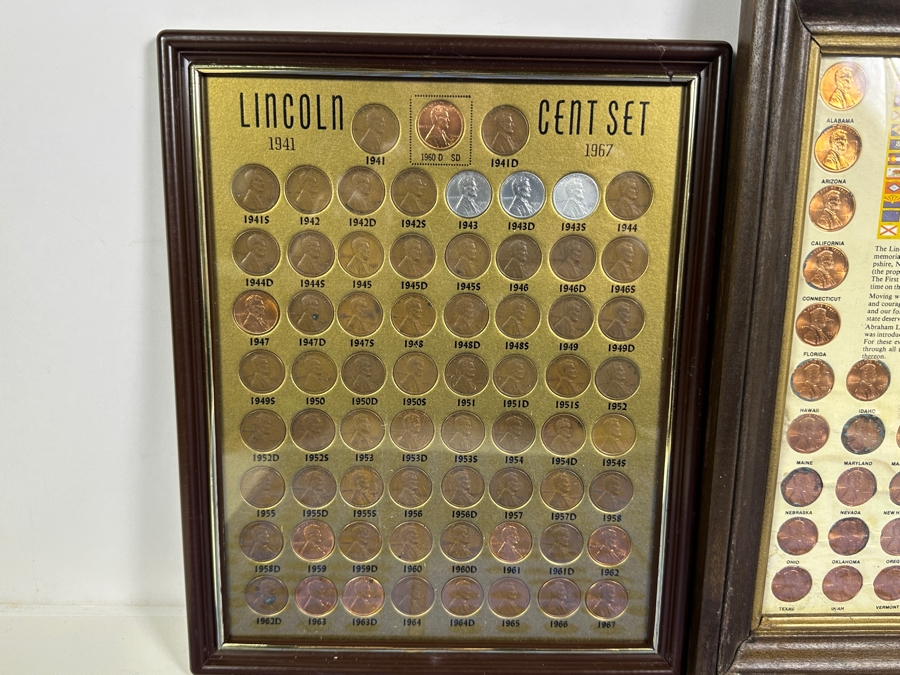 Lincoln Penny Collection: Two Framed Sets And Three Lincoln Head Cent Collection Books [Photo 2]