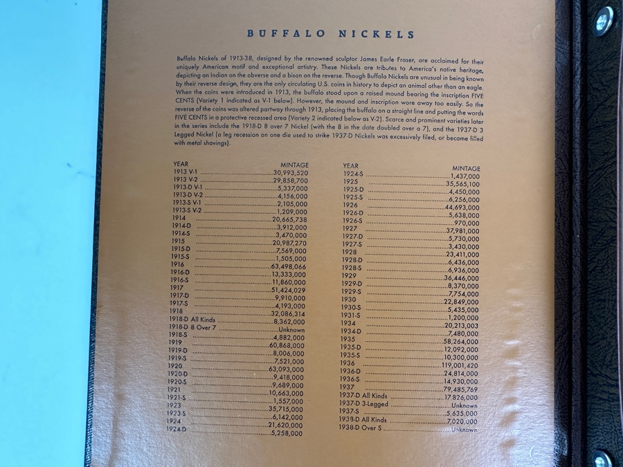 Buffalo Nickel Collection In Dansco Album - 2 Sheets - Mostly Complete  [Photo 22]