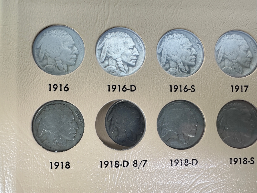 Buffalo Nickel Collection In Dansco Album - 2 Sheets - Mostly Complete  [Photo 6]