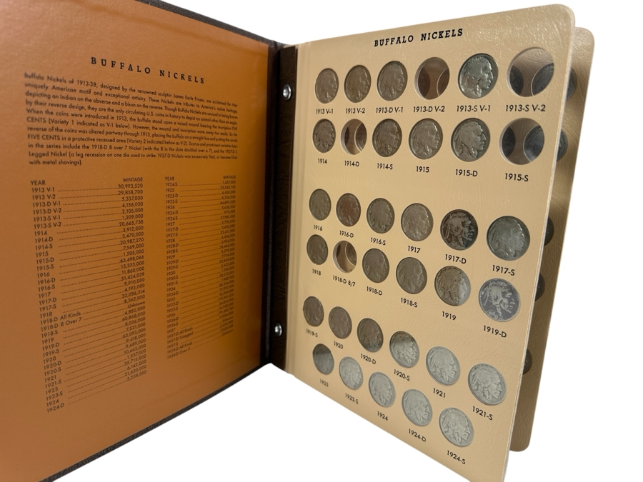 Buffalo Nickel Collection In Dansco Album - 2 Sheets - Mostly Complete  [Photo 2]