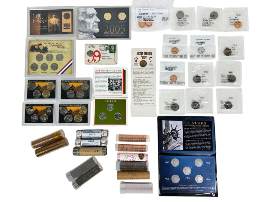 Nickel & Penny Sets, Proofs & Uncirculated Rolls (37 Pieces) [Photo 1]
