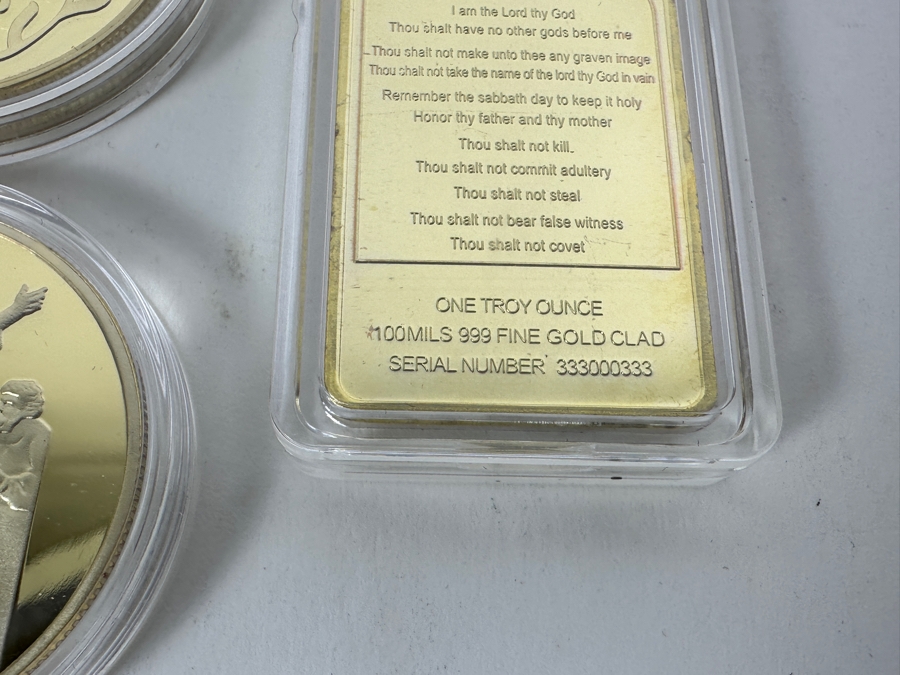 14 Piece Religious Medal Set Of 1 Troy Oz 100 Mils .999 Fine Gold Clad Medals [Photo 8]