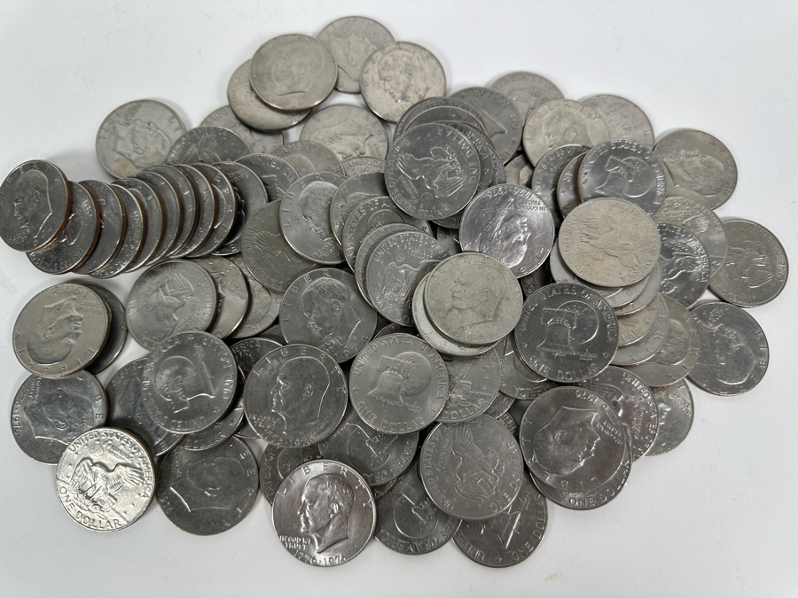 Jar Of 100 Eisenhower Silver Coins [Photo 2]