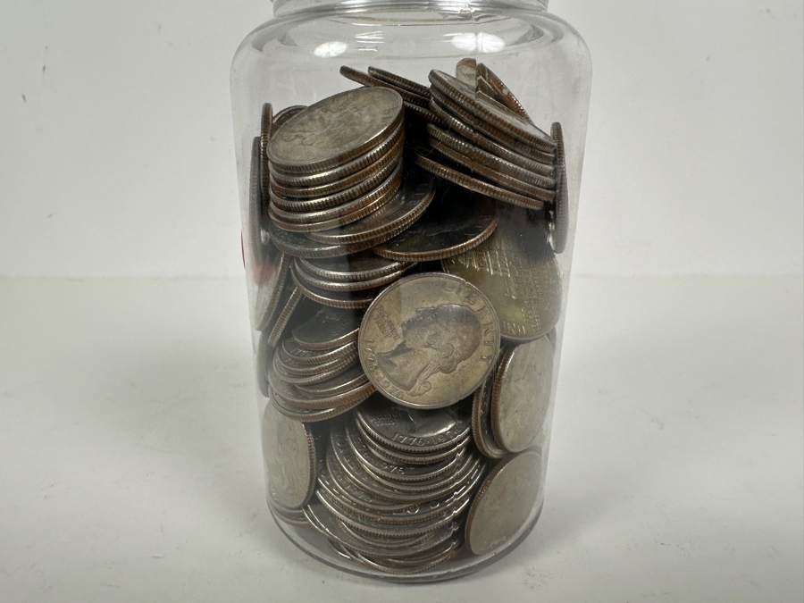 Jar Of Bicentennial Dollar, Halves & Quarters (6 Dollars, 26 Halves & 124 Quarters) [Photo 9]