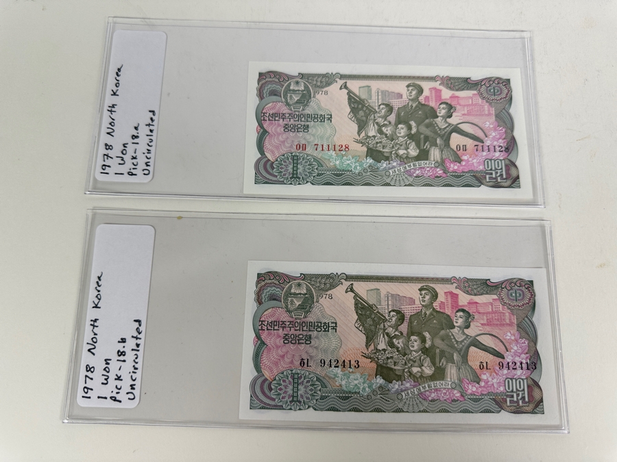 High Grade Collection Of 30 North Korean Notes Many Professionally Graded [Photo 22]