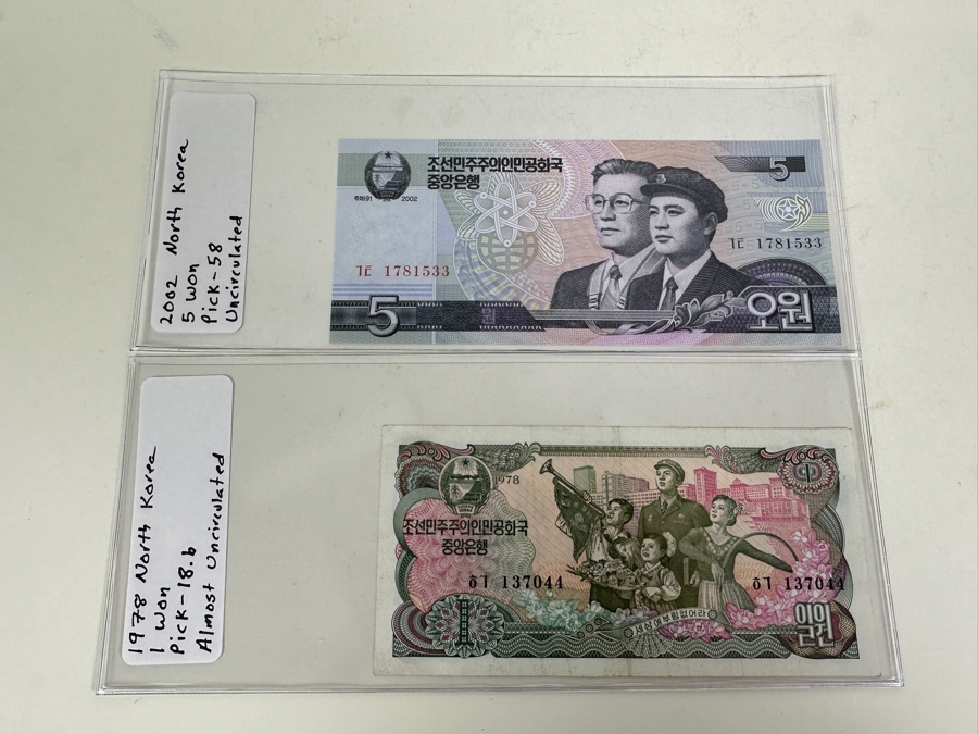 High Grade Collection Of 30 North Korean Notes Many Professionally Graded [Photo 21]
