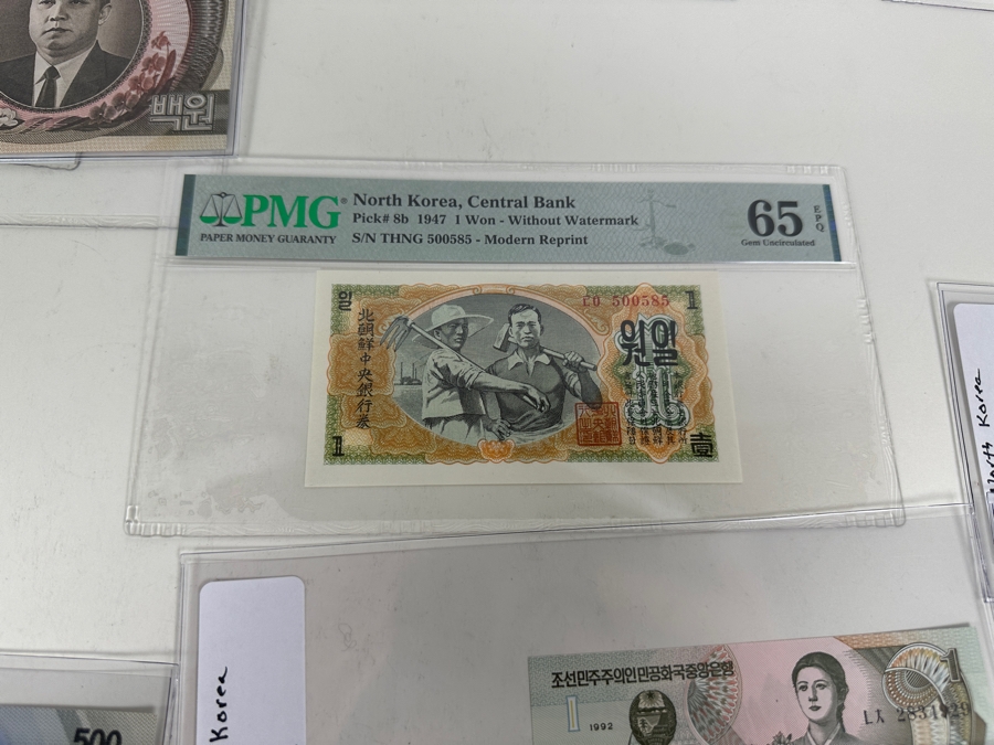 High Grade Collection Of 30 North Korean Notes Many Professionally Graded [Photo 13]