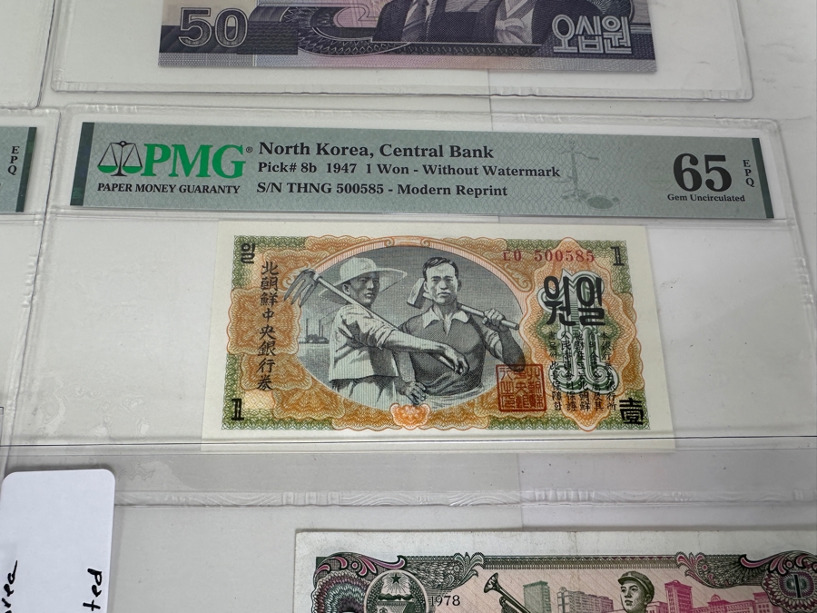 High Grade Collection Of 30 North Korean Notes Many Professionally Graded [Photo 6]