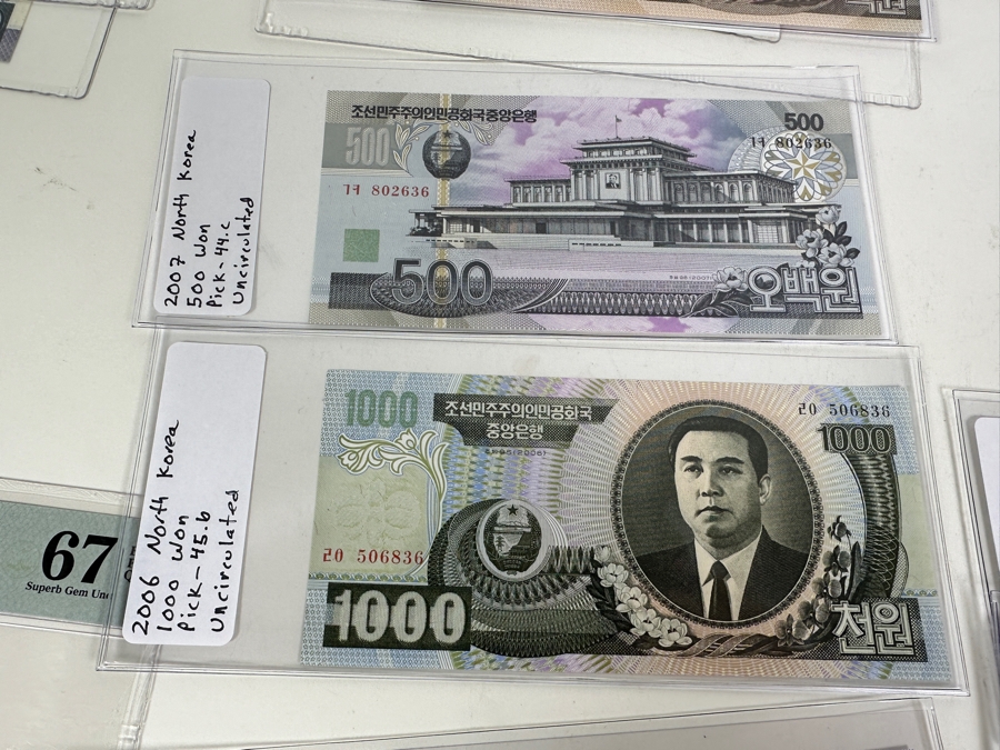 High Grade Collection Of 30 North Korean Notes Many Professionally Graded [Photo 14]