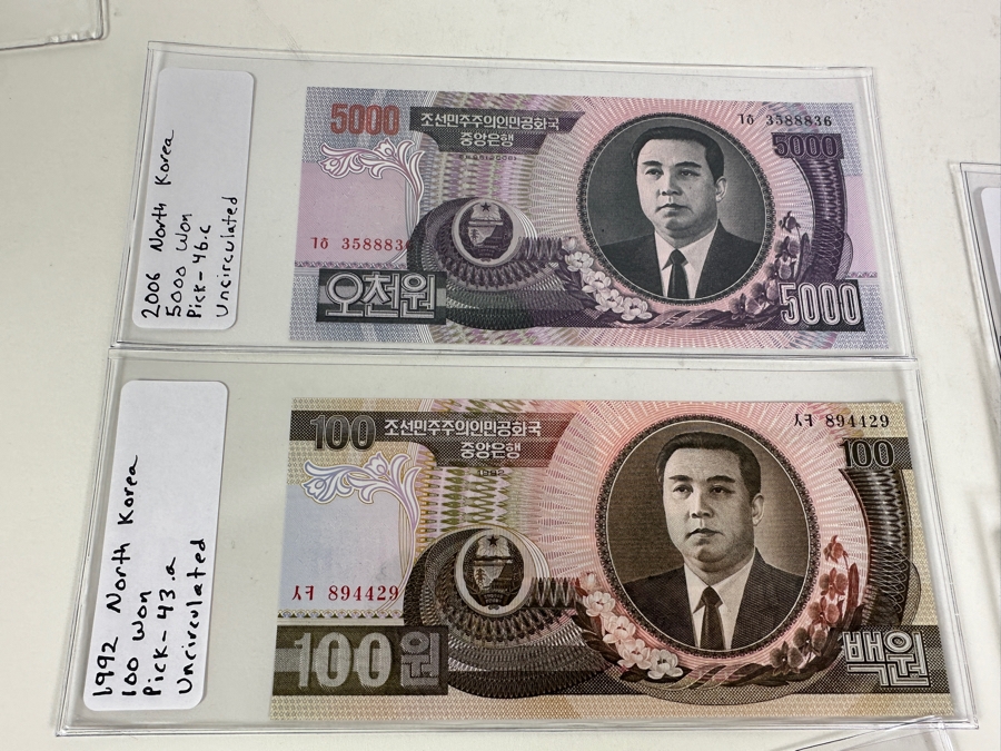 High Grade Collection Of 30 North Korean Notes Many Professionally Graded [Photo 17]
