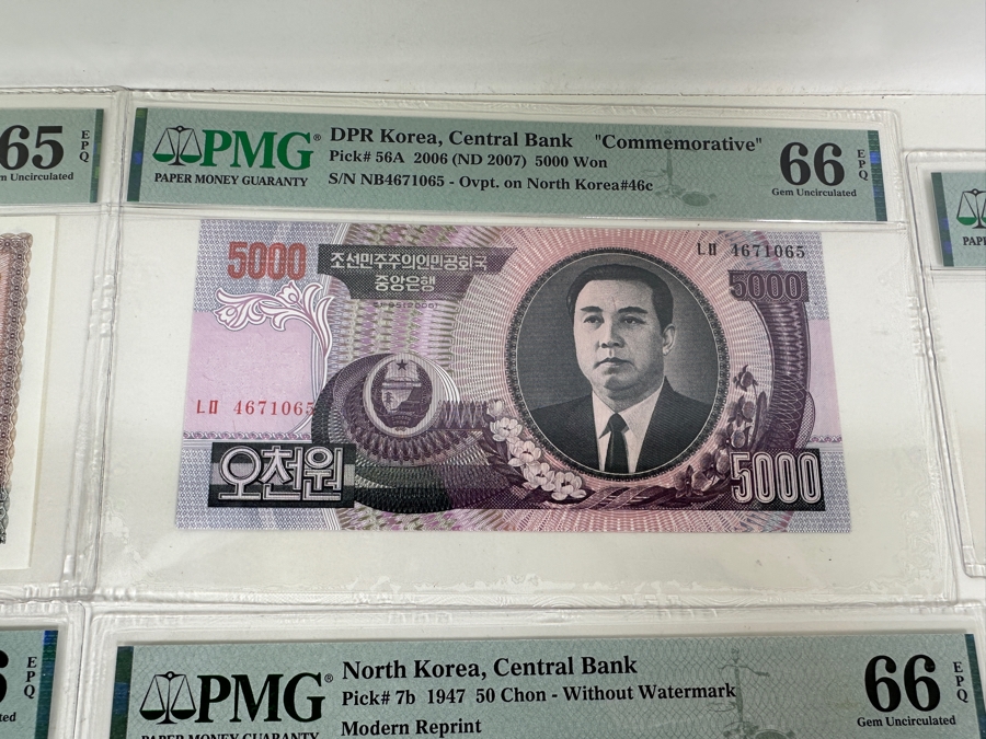 High Grade Collection Of 30 North Korean Notes Many Professionally Graded [Photo 4]