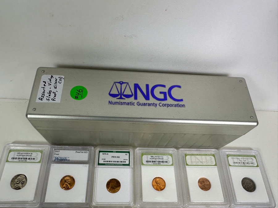 NGC Box With 17 Assorted Vintage, Proof & Silver Slabs [Photo 11]