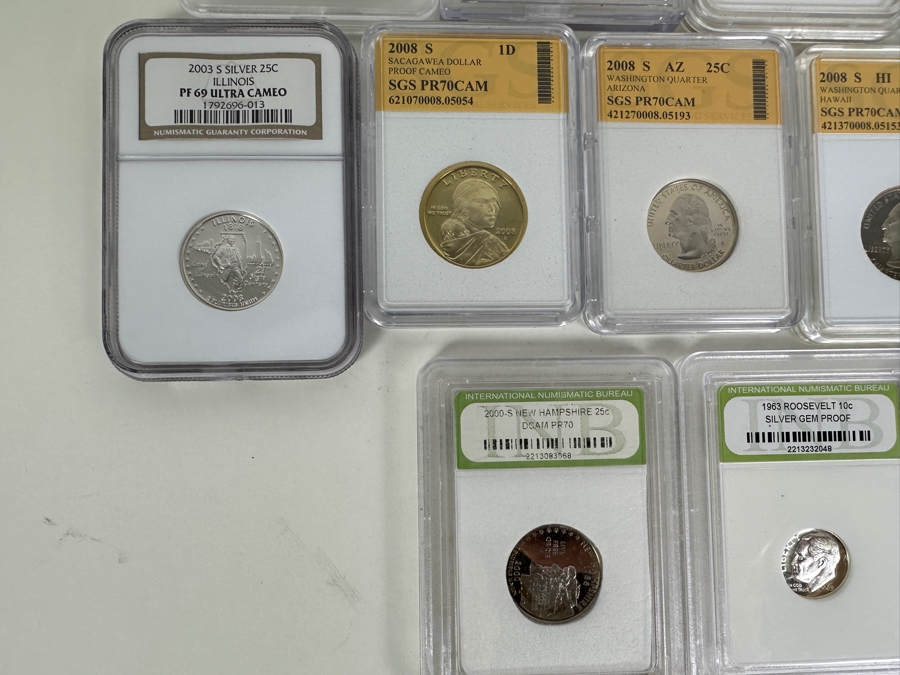 NGC Box With 17 Assorted Vintage, Proof & Silver Slabs [Photo 4]
