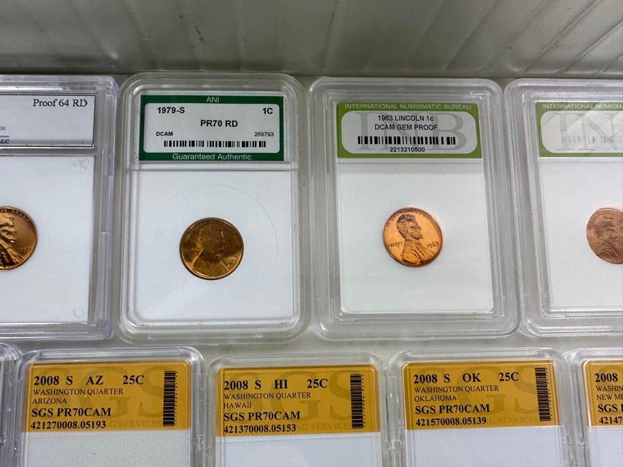 NGC Box With 17 Assorted Vintage, Proof & Silver Slabs [Photo 8]