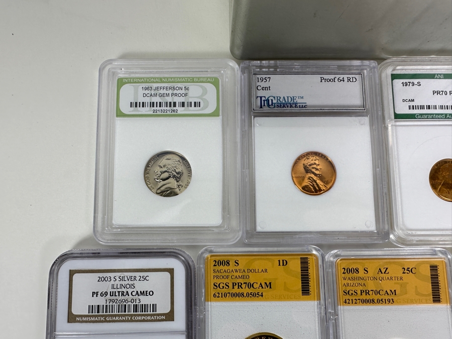 NGC Box With 17 Assorted Vintage, Proof & Silver Slabs [Photo 9]