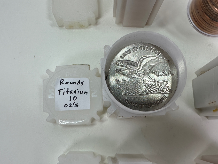 Bullion Lot: 53oz Of Copper Rounds & Bars, 10oz Of Titanium 1oz Rounds, 15oz Of Zinc 1oz Rounds [Photo 8]