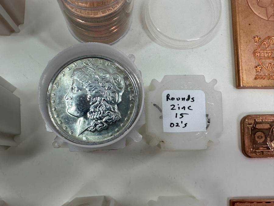Bullion Lot: 53oz Of Copper Rounds & Bars, 10oz Of Titanium 1oz Rounds, 15oz Of Zinc 1oz Rounds [Photo 7]