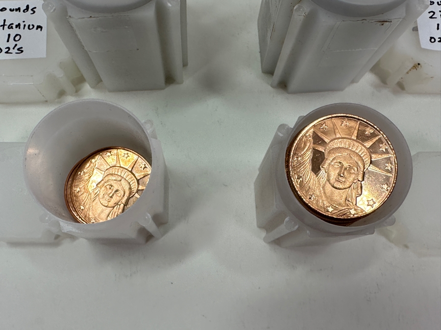 Bullion Lot: 53oz Of Copper Rounds & Bars, 10oz Of Titanium 1oz Rounds, 15oz Of Zinc 1oz Rounds [Photo 5]