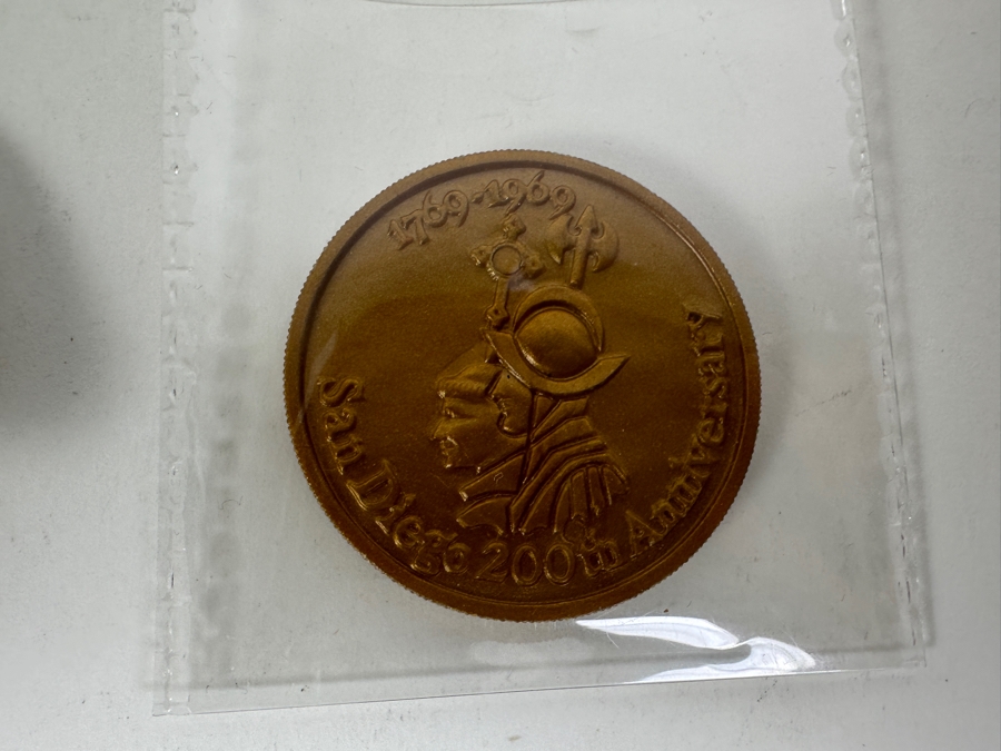 San Diego 200th Anniversary Lot (1769-1969): Sterling Silver Spoon, Sterling Silver Tie Clip & Tokens [Photo 7]