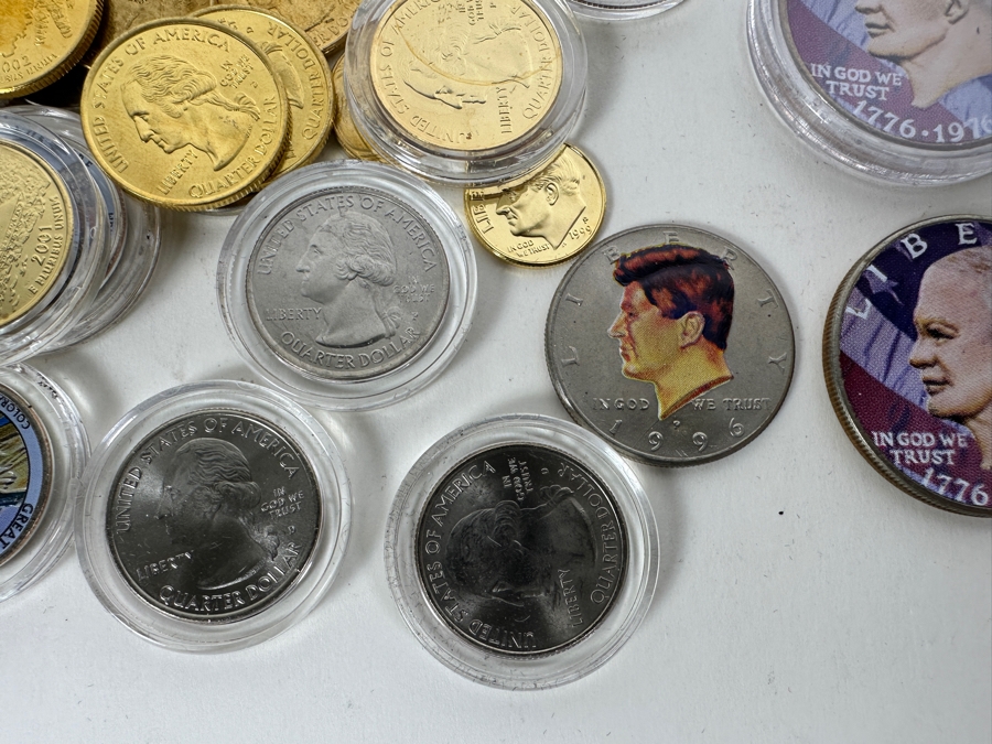 Over $50 In Face Value 24k Gold Plated, Hologram Or Painted U.S. Coins [Photo 6]