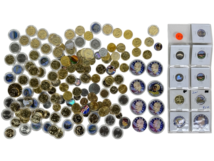 Over $50 In Face Value 24k Gold Plated, Hologram Or Painted U.S. Coins [Photo 1]