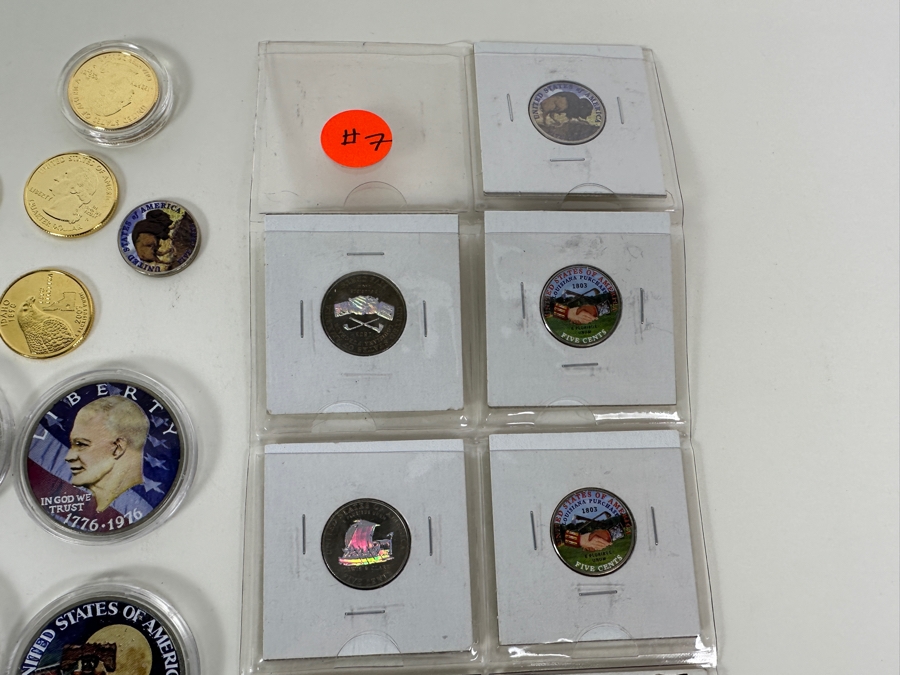 Over $50 In Face Value 24k Gold Plated, Hologram Or Painted U.S. Coins [Photo 3]