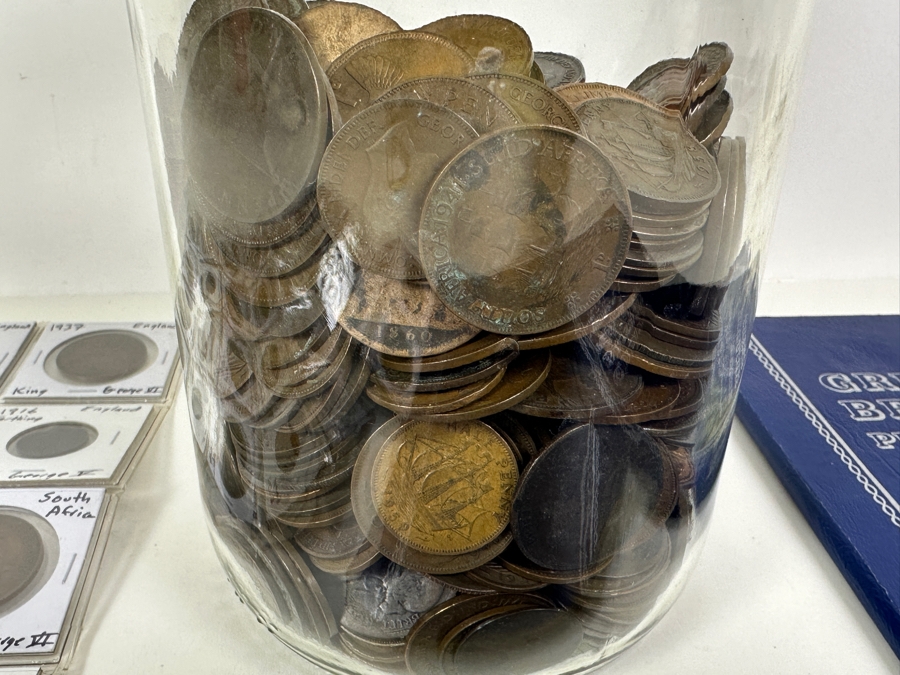Over 11 Pounds Of British Commonwealth Large Pennies: England, Australia, New Zealand, South Africa, Hong Kong, Ireland, East Africa. 1825 To 1967 11.59 Troy Pound [Photo 2]
