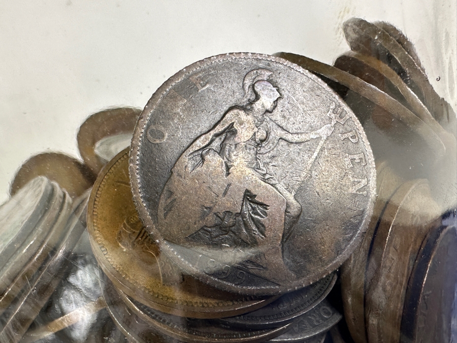 Over 11 Pounds Of British Commonwealth Large Pennies: England, Australia, New Zealand, South Africa, Hong Kong, Ireland, East Africa. 1825 To 1967 11.59 Troy Pound [Photo 6]