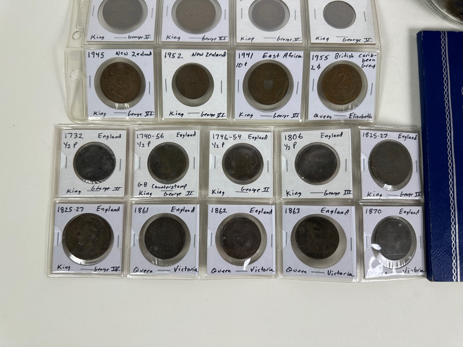 Over 11 Pounds Of British Commonwealth Large Pennies: England, Australia, New Zealand, South Africa, Hong Kong, Ireland, East Africa. 1825 To 1967 11.59 Troy Pound [Photo 9]