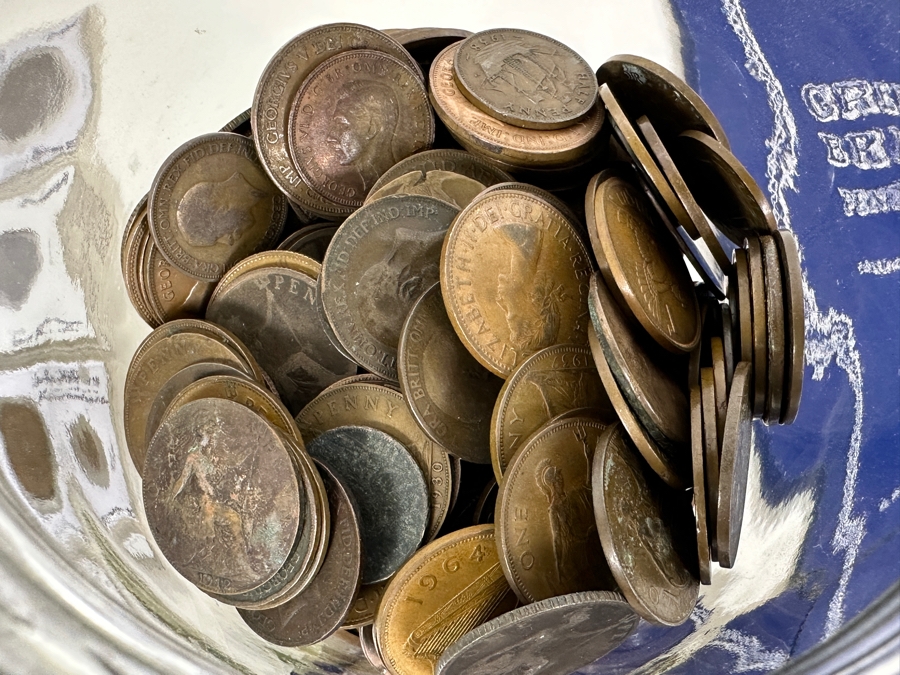 Over 11 Pounds Of British Commonwealth Large Pennies: England, Australia, New Zealand, South Africa, Hong Kong, Ireland, East Africa. 1825 To 1967 11.59 Troy Pound [Photo 7]