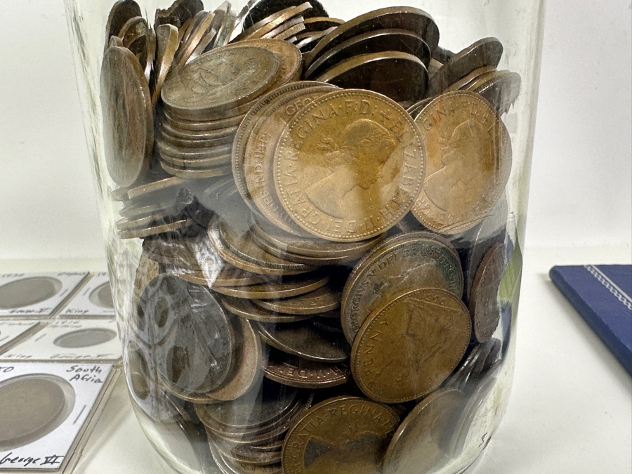 Over 11 Pounds Of British Commonwealth Large Pennies: England, Australia, New Zealand, South Africa, Hong Kong, Ireland, East Africa. 1825 To 1967 11.59 Troy Pound [Photo 3]