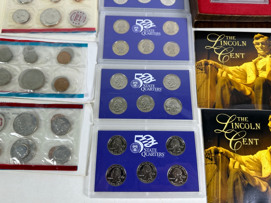 Box Of 34 U.S. Mint Proof Sets, Mint Sets, Commemoratives, Proof Silver Eisenhower Silver Dollar & More [Photo 15]