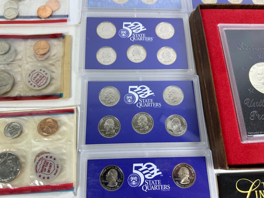 Box Of 34 U.S. Mint Proof Sets, Mint Sets, Commemoratives, Proof Silver Eisenhower Silver Dollar & More [Photo 14]