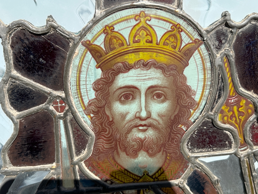 Antique Stained Glass Victorian Ecclesiastical Church Glass Panel 42W X 67.5H X 1.5D [Photo 5]