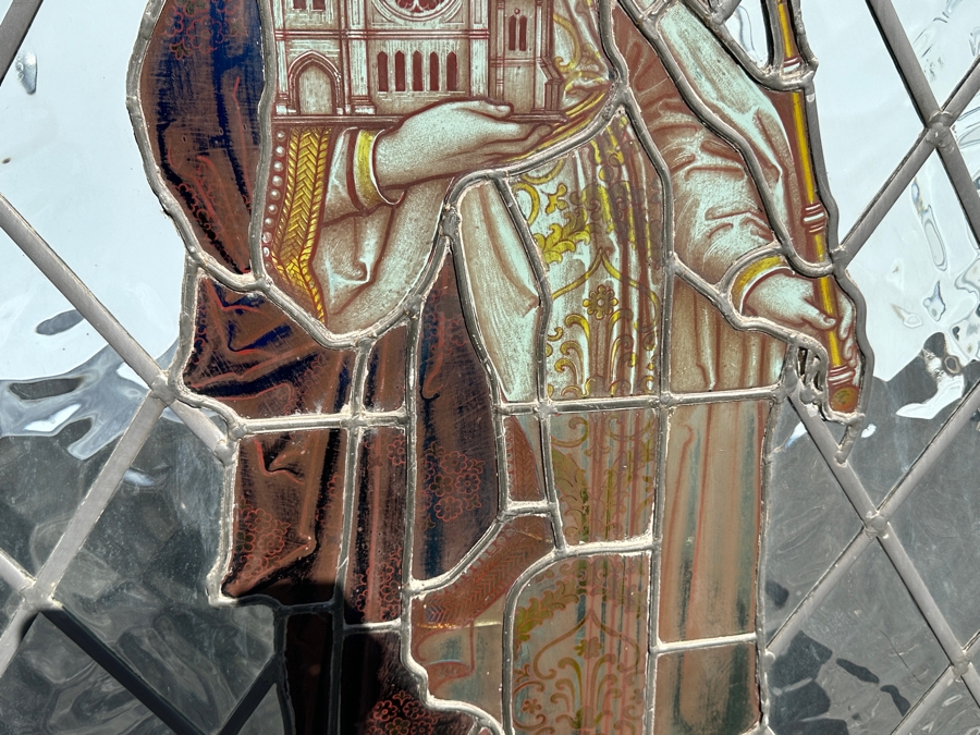 Antique Stained Glass Victorian Ecclesiastical Church Glass Panel 42W X 67.5H X 1.5D [Photo 7]