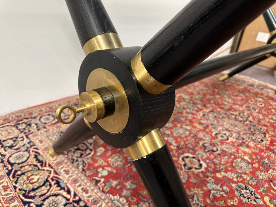 Wood & Brass Glass Top Console Sofa Table 60W X 30D X 26.5H [Photo 9]