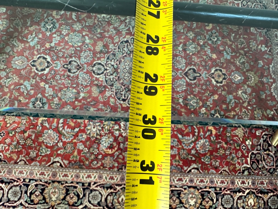 Wood & Brass Glass Top Console Sofa Table 60W X 30D X 26.5H [Photo 12]