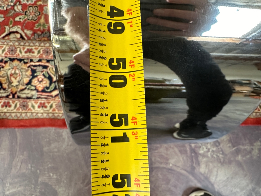 Kidney Shape Coffee Table With Three Chrome Legs After Karl Springer 56W X 52D X 17H [Photo 16]