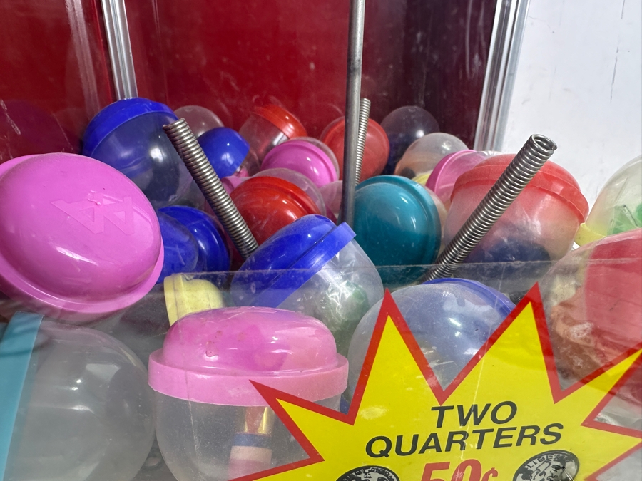 Pair Of Vintage Northwestern Capsule Vendor Toy Vending Machine (Top Locks Have Been Drilled Out - Needs New Locks On Both And New Center Rod On One) 10W X 14D X 25H [Photo 4]