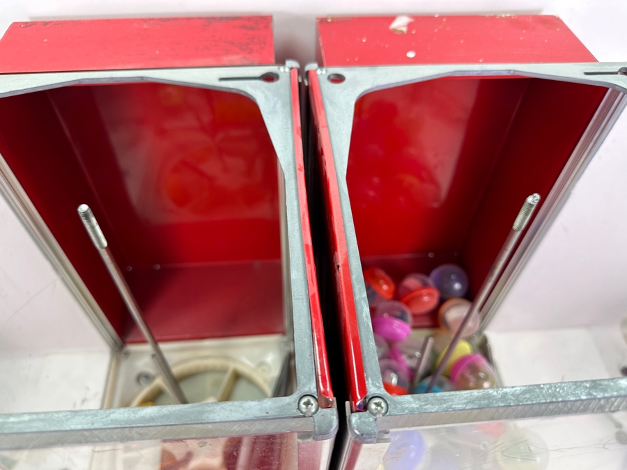 Pair Of Vintage Northwestern Capsule Vendor Toy Vending Machine (Top Locks Have Been Drilled Out - Needs New Locks On Both And New Center Rod On One) 10W X 14D X 25H [Photo 8]