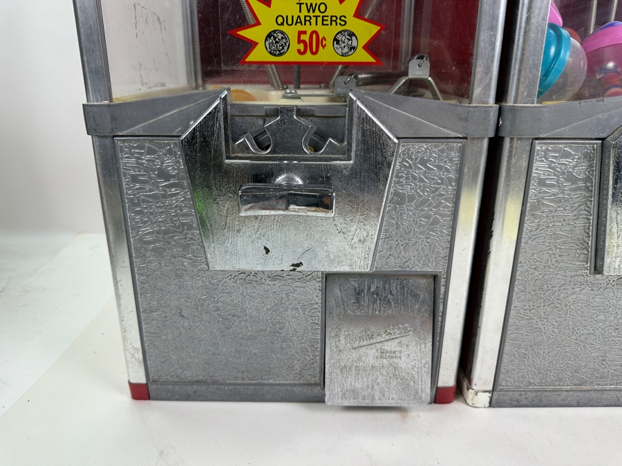 Pair Of Vintage Northwestern Capsule Vendor Toy Vending Machine (Top Locks Have Been Drilled Out - Needs New Locks On Both And New Center Rod On One) 10W X 14D X 25H [Photo 6]