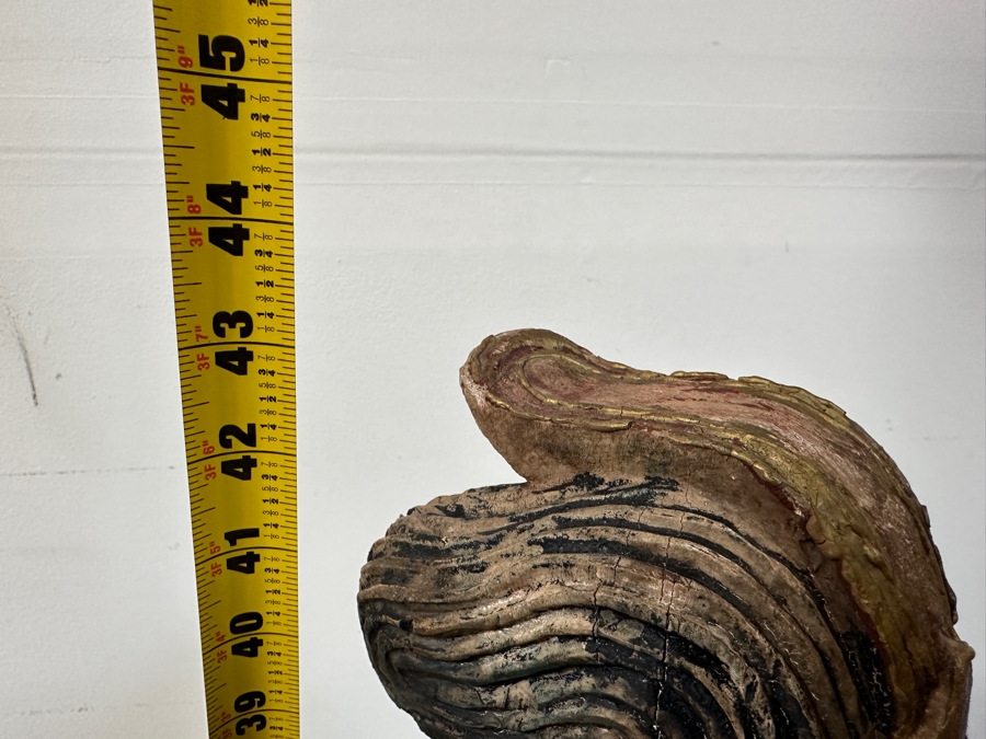 Antique Chinese Carved Wooden Guanyin (Kwan Yin) Chinese Goddess Sculpture Statue (Chair Shown For Size Reference) 14W X 18D X 43H [Photo 23]